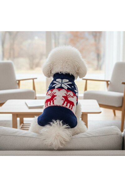 OEM Pulover tricotat, elegant, imprimat cu Reni, pentru animale de companie mici și mijlocii, XINA2308