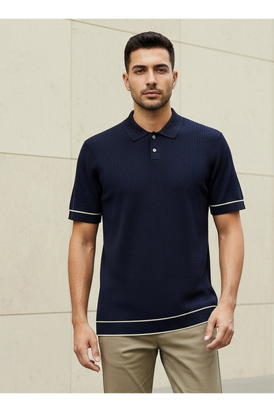 FAV Men Short Sleeves Ribbed Polo T-shirt