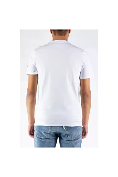 Guess - White Slim Fit T-Shirt with Red Logo