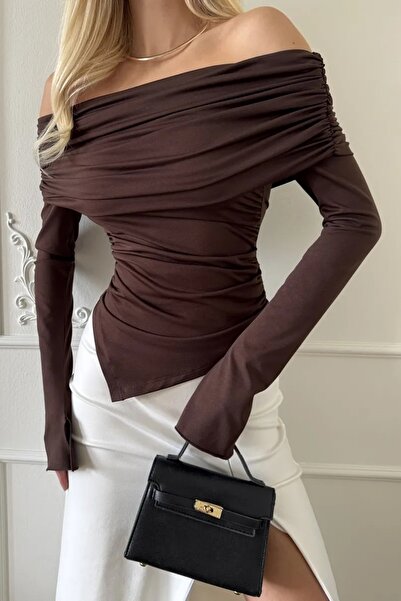 World Fashion Trends ΦΟΥΣΤΑ ΑΠΟ ΦΥΣΙΚΟ ΥΦΑΣΜΑ ΒΙΣΚΟΥΡΑΣ ΤΡΙΓΩΝΙΑ ΜΑΚΡΥΜΑΝΙΚΗ ΕΛΑΣΤΙΚΗ ΜΠΛΟΥΖΑ WFT9263