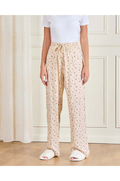 REDTAG Women Beige Printed Pyjama Bottoms