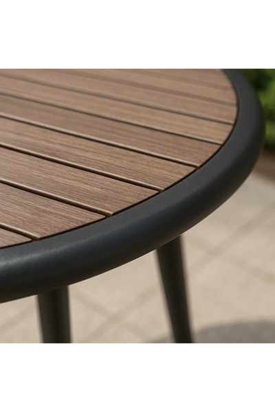 Ebticar Elegant Brown & Black Outdoor Tea Set – 2 Chairs & 1 Table