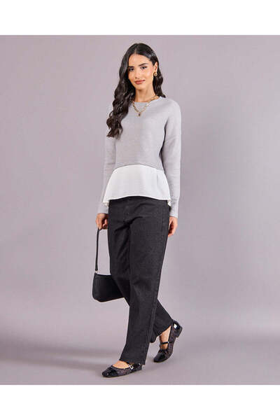 REDTAG Women Grey Twofer Sweatshirt