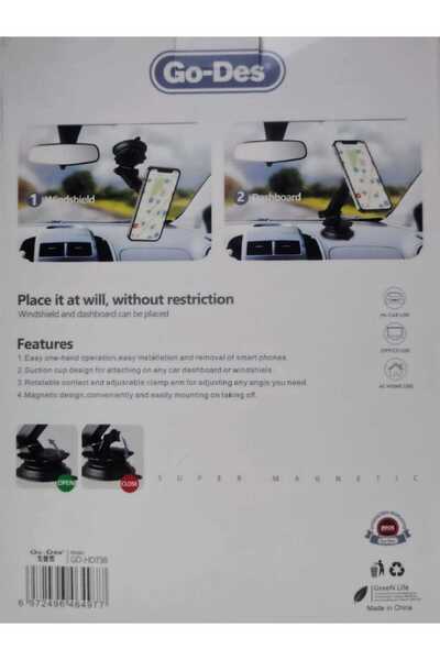 Go-Des Super Magnetic Holder , Fully Compatible With All Mobile Phones Strong Magnetic Attraction, GD-HD738