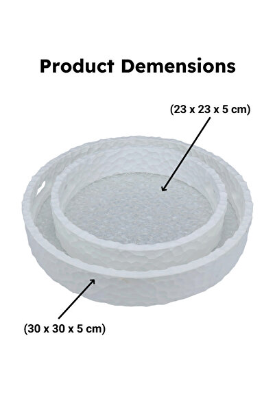 RAZ Round Serving Tray Set - Acrylic Base with Pottery Clay Finish