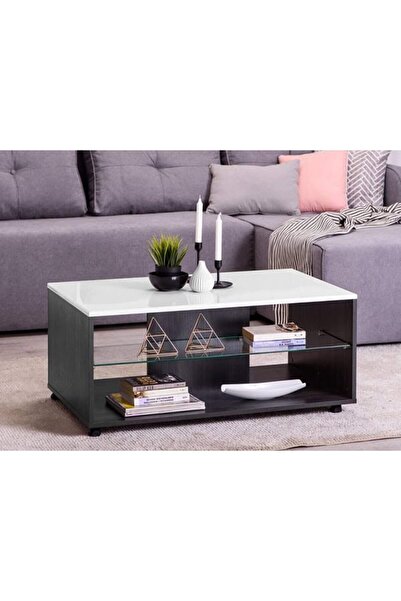 DacEnergy DacEnergy(C) coffee table, melamine chipboard material, black wood look, MDF top, glossy foil...