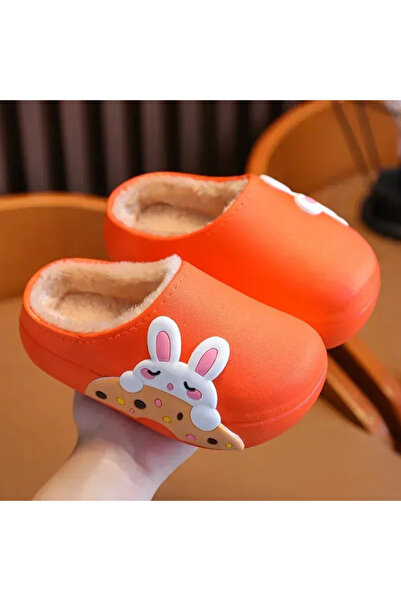 AyShop Çocuklar İçin İçi Kürklü Sıcak Tutan Sevimli Tavşan Figürlü Terlik