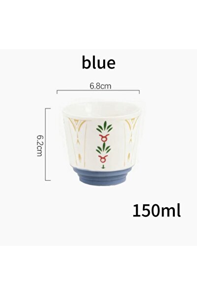 KB Vintage Floral Ceramic Tea Cup, Reusable Espresso Mug for Coffee & Tea Lovers, 1 Pcs, 150ml
