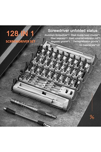 Tradeo 128-in-1 Multi-Function Precision Screwdriver Set with Magnetic Handle & Storage Box