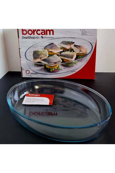 dealshopromania Tavă ovală termorezistentă Borcam, 3,2 litri, 35 x 24 cm