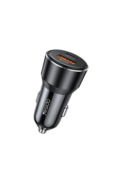 Yesido Y64 50W Fast Charging Car Charger with Aluminum Alloy Construction | 30W USB-C PD Port and 20W USB Port