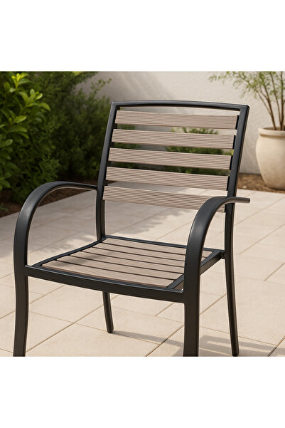 Ebticar Stylish Black Outdoor Tea Set – 2 Chairs & 1 Table