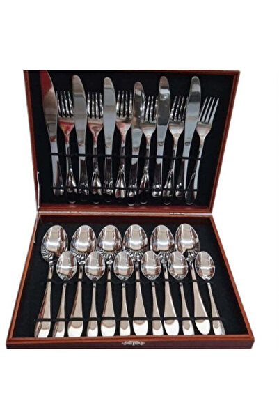 dealshopromania 24-piece stainless steel cutlery set for 6 people, diplomat box The ideal gift