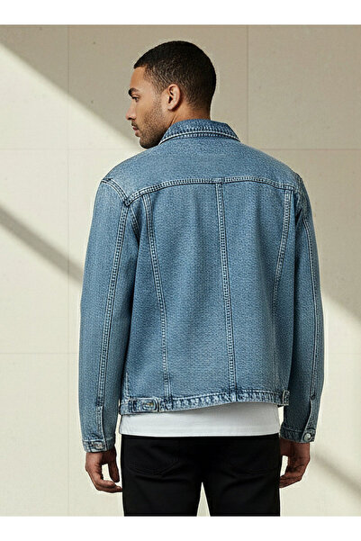 FAV Men Regular Fit Zip Through Denim Jacket