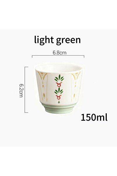 KB Vintage Floral Ceramic Tea Cup, Reusable Espresso Mug for Coffee & Tea Lovers, 1 Pcs, 150ml