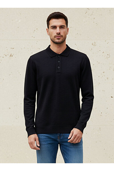 FAV Men Long Sleeves Textured Polo T-shirt
