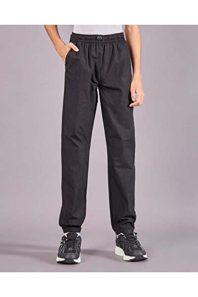 REDTAG Senior Boys Black Poplin Jogger Trousers