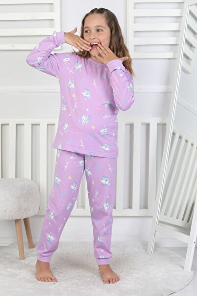 İsobel Kids طقم بيجامة بناتي بأكمام طويلة من قماش الإنترلوك