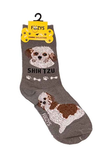 Foozys جوارب بوليستر مطبوع من شي تزو مقاس 9-11