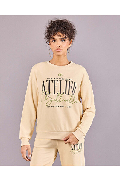 REDTAG سويت شيرت نسائي مطبوع باللون البيج
