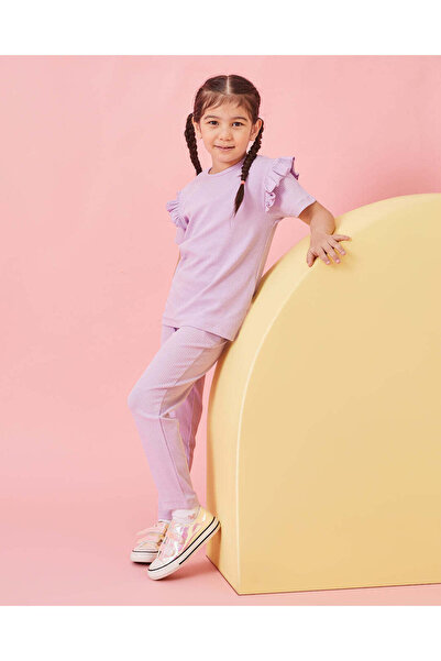 REDTAG طقم كاجوال مزين باللون البنفسجي للبنات (قطعتين)