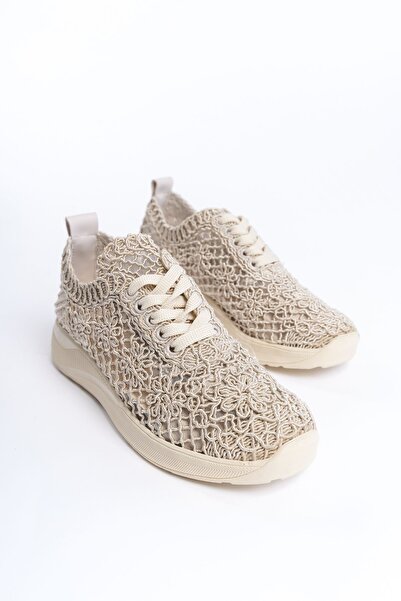 Redoxy Model tricotat de damă cu talpă confortabilă, cu șireturi, pantofi spo...