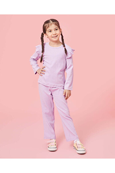 REDTAG Girls Lilac Embellished Casual Set (2 Piece)