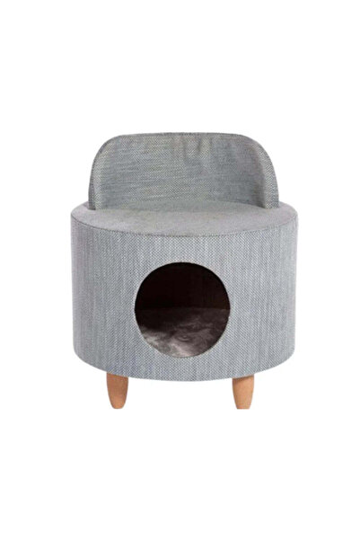 Other Kitty Power Paws Cat Bed with House, Round, Gray