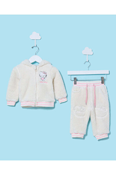 REDTAG Infant Girls Ivory Hello Kitty Print Jog Set (2 Piece)