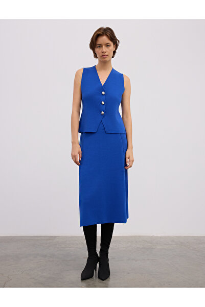 BGN workshop Yun Karisimli Metal Buttoned Vest