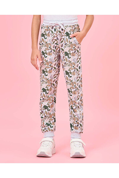 REDTAG بنطال رياضي أساسي مطبوع باللون الوردي للبنات