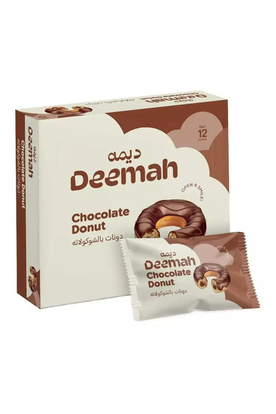 Deemah كيكة دونات الشوكولاتة - ١٢ × ٤٠ جرام - عبوة من قطعتين