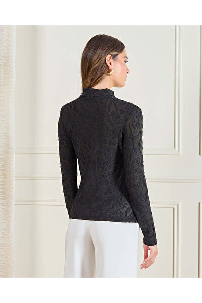 REDTAG Women Black Turtle Neck Top