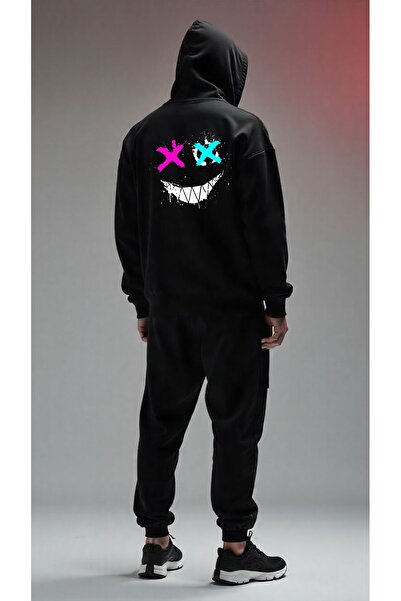 ship master Set de cu glugă trening pentru bărbați cu mască Ninja – Negru sup...