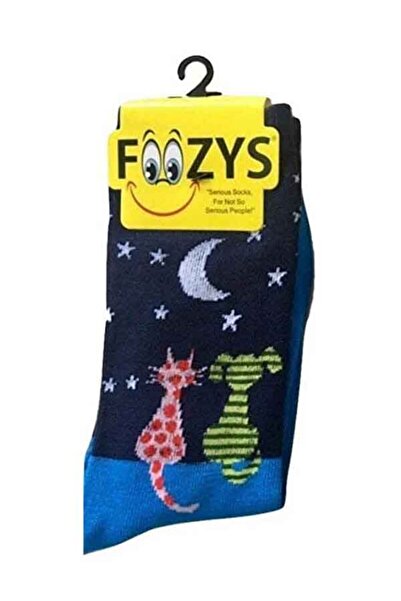 Foozys Cat and Dog Star Gazing Printed Polyester Socks Size 9-11