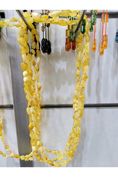 SEVER DOĞAL TAŞ KAYA DAMLA KEHRİBAR YETİŞKİN KOLYE