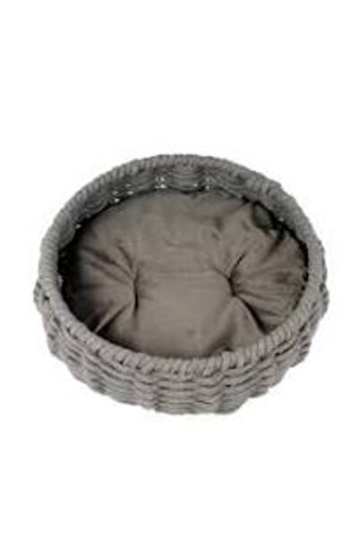 Other Gray Cotton Waffle Round Bed for Cats