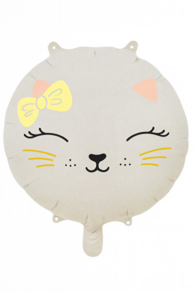 Behind party store بالون فويل على شكل قطة مع فيونكة 18 بوصة - بالون لحفلات أع...