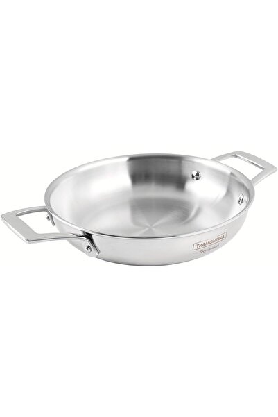 TRAMONTINA Grano Double-Handled Stainless-Steel Frying Pan with Triple-Layer Body, 26 cm