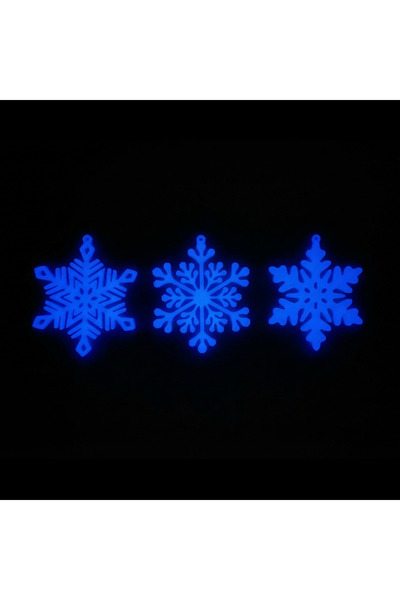 Christmas Wonders Christmas Tree Ornament Set – 12 Snowflakes - Glow in the Dark Christmas Decorations 9x9cm