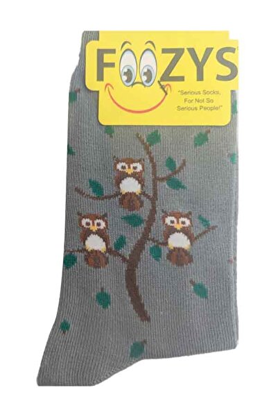 Foozys جوارب بوليستر مطبوع بشجرة عائلة البومة مقاس 9-11