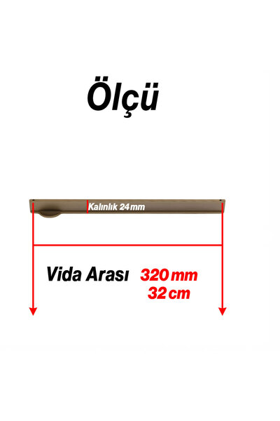 Badem10 Efes Soft Antique Drawer Handle 320 mm Long Metal Furniture Cabinet Drawer Handle Modern Decorative Design