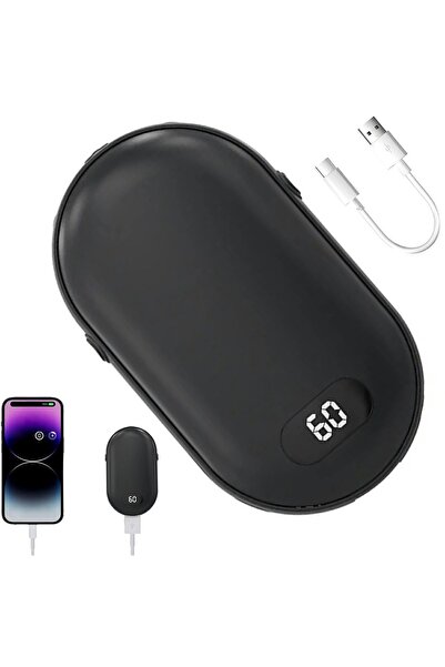 Aptel Φορητή θερμάστρα χεριών, 10W, οθόνη LCD, 45/60°C, φόρτιση USB, μαύρο, 1...