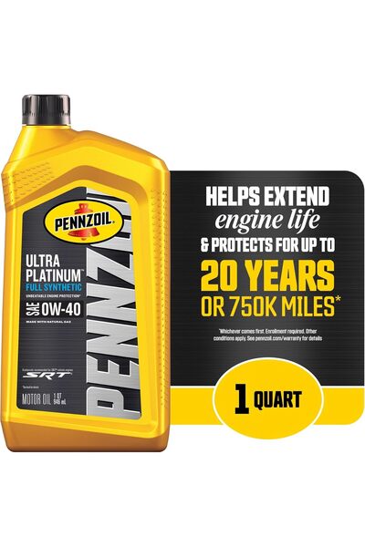 PENNZOIL Ultra Platinum Full Synthetic 0W-40 Engine Oil (1 Quart, 1 Count) (550040856)