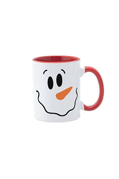 AFFIX THE DIFFERENT PERSPECTIVE Personalized mug, white with red interior and handle, 350ml, Christmas Collection, Model 10