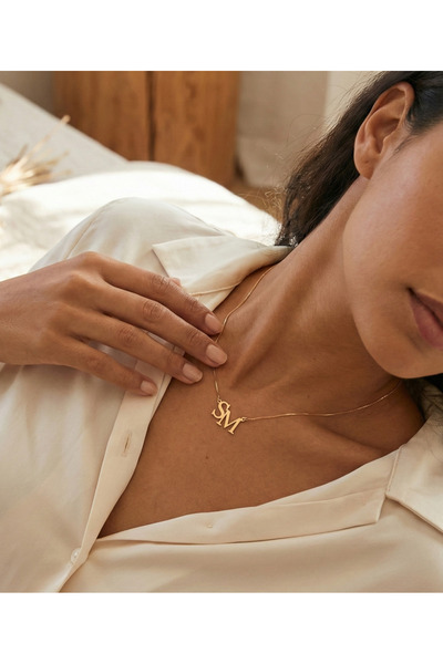 sevy jewelry Sevgili Çift Harfli Kolye, Romantik Harfli Kolye, Kişiye Özel Gü...