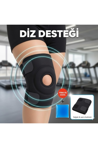 Eco Lounge Medical Destekli Termolu Jelli Çapraz Bağ Diz Korsesi Sporcu Dizli...