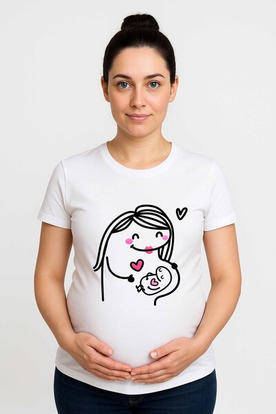 SEDİRLİ femeie însărcinată cu imprimeu bumbac tricou țesătură bumbac moale