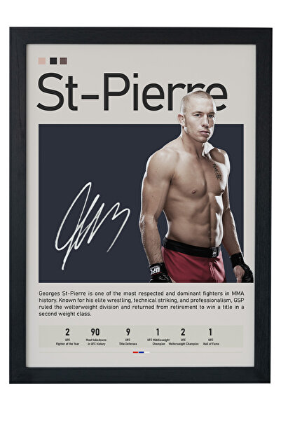 gxe.art Pictură cu poster cu rama din lemn de Georges St-Pierre – Design de c...