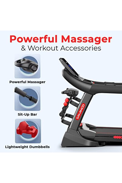 Sparnod Fitness STH-5720 Treadmill 7HP Peak Motor,Auto Incline 22%, Foldable RunningMachine for Home